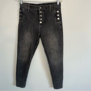 Banana Republic Jeans Womens 28 Gray Button Fly High Rise Slim Stretch Denim